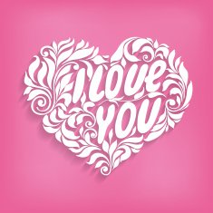 ornament heart with the lettering I love you N2