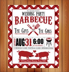 Vintage Barbecue wedding invitation card