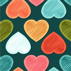 Vintage Hearts Retro abstract seamless pattern Can be used in