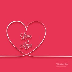 Valentines card with line heart N3
