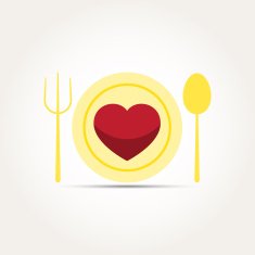Vector Love Heart Romantic Meal