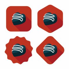 Valentine's Day chocolate flat icon with long shadow eps10 N47