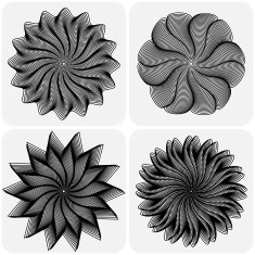 Set of abstract flowers Vector N6