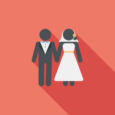 wedding couple flat icon with long shadow eps10 N225
