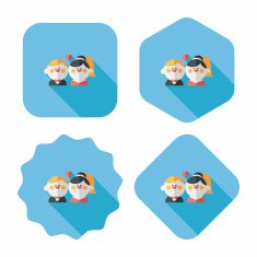 wedding couple flat icon with long shadow eps10 N226