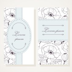Business card set with poppies N2