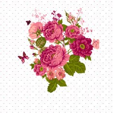 Vintage Roses Background with Butterflies N2