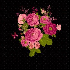 Vintage Roses Background with Butterflies N3