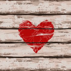 Heart symbol on wooden boards N2