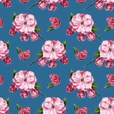 Seamless pattern with the branch of flowers N14