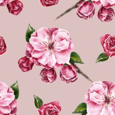 Seamless pattern with the branch of flowers N15
