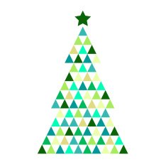 Mosaic tree isolated on white ( green )