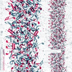 Vector colorful vertical music canvas seamless tape