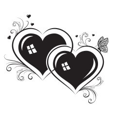 Silhouettes of hearts