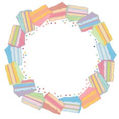 Sweet Round Frame with colorful cakes N2