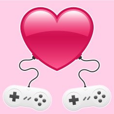 Heart with two keypads - love is a game