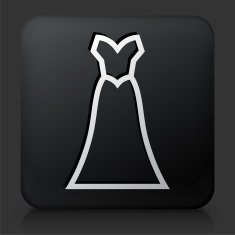 Black Square Button with Wedding Gown N2