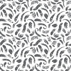 black feather seamless pattern