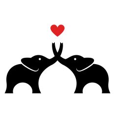 Elephants in love - VECTOR