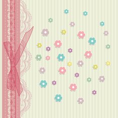 Vintage floral card background vector N8