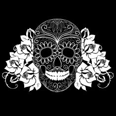 Skull and roses black N2