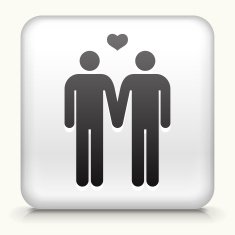 Square Button with Homosexual Couple N2