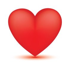 Love heart with a shadow