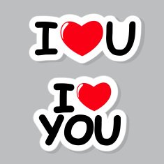 I Love You Sticker Vector Illustration N2