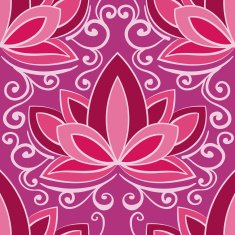 Vector Color Lotus Seamless Pattern N2