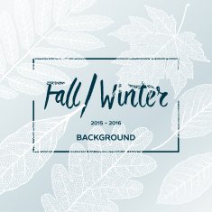 Fall Winter sale poster with leaves background and simple text