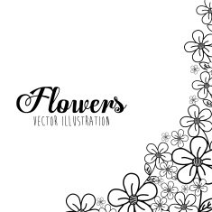 Black and white floral design N29