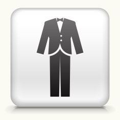 Square Button with Tuxedo
