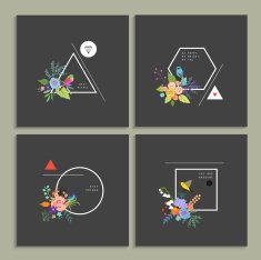 Collection of trendy creative cards N2
