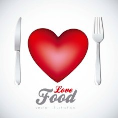 heart with cutlery