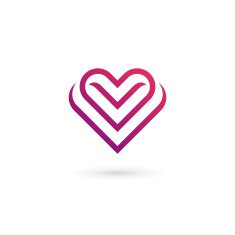Heart symbol icon design template N10