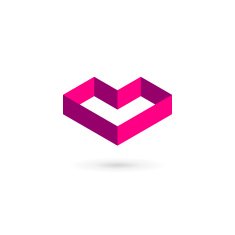 Letter V heart symbol icon design template elements N5