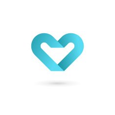 Letter V heart symbol icon design template elements N6