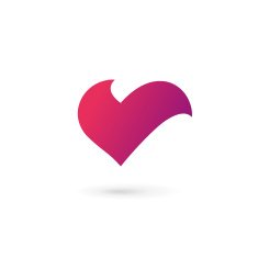Letter V heart symbol icon design template elements N7