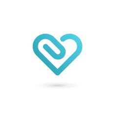 Heart symbol clip icon design template