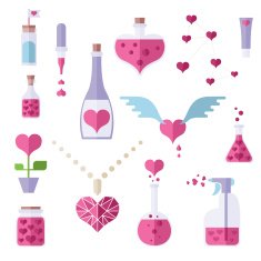 Flat Icons Of Love Chemistry Theme