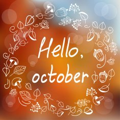 Template with blurred background and doodle style wreath N2