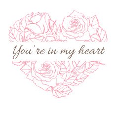 Valentine Card with roses in heart shape