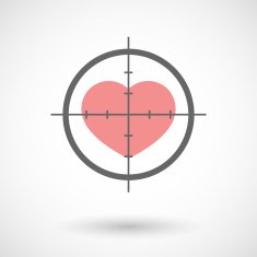 Crosshair icon with a heart