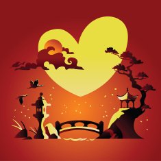 Valentines Day Background with Abstract Chines N3