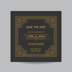 Wedding Invitation Card - Art Deco Style