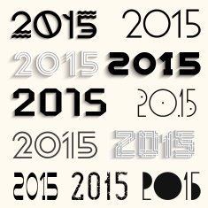 Vector set of various lettering 2015 for design N2