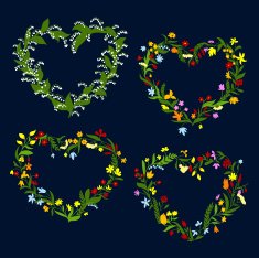 Heart shaped spring or summer wreaths