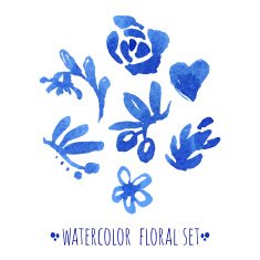 watercolor floral set N15