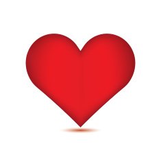 Red Heart on White Background N2