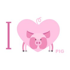 I love pig Symbol of heart a N2